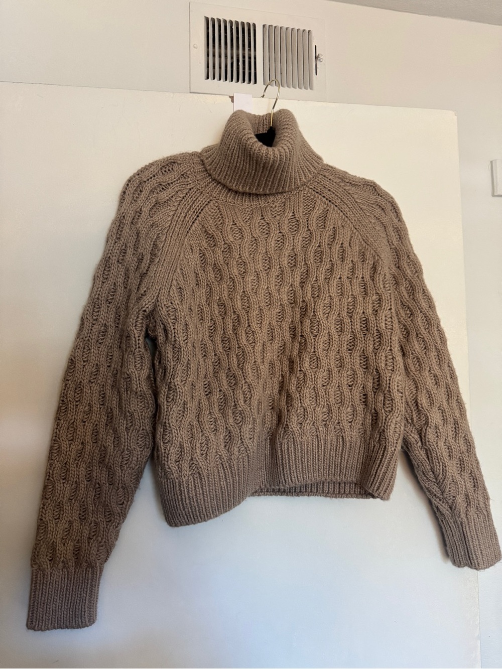 H&M Cable Knit Turtleneck Sweater - Taupe